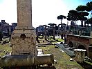 Trajan's Forum in Rome, central area, columns which historically formed the Basilica Ulpia and large pedestal of Trajan's Column