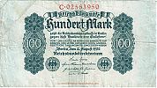 1922 AD., Germany, Weimar Republic, Reichsbank, Berlin, 3rd issue, 100 Mark, Pick 75. CÂ·02563950 Obverse