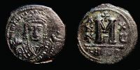  596-597 AD., Maurice Tiberius, Antiochia mint, Follis, Sear BC 533.