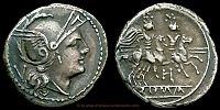 Crawford 085/1a, Roman Republic, 211-210 BC., mint in southeast Italy, anonymous H-series, Quinarius
