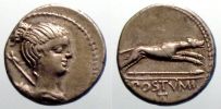 Crawford 394/1a, Roman Republic, C. Postumius, Denarius
