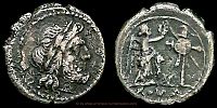 Crawford 133/1, Roman Republic, 194-190 BC., moneyer Cnaeus Baebius Tampilus, Victoriatus
