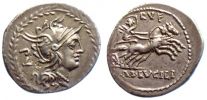 Crawford 324/1, Roman Republic, M. Lucilius Rufus, Denarius