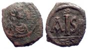  538-542 AD., Justinian I., Thessalonica mint, Ã† 16 Nummi, Sear BC 178.