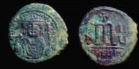 588-589 AD., Maurice Tiberius, Antiochia mint, Follis, Sear BC 532.