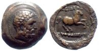 Balkh mint in Baktria, 235-200 BC., Graeco-Baktrian Kings, Euthydemos I., Ã† Double Unit.