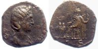 256-257 AD., Salonina, Rome mint,Æ Sestertius, Göbl 230.