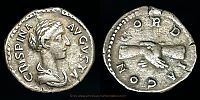 180-182 AD., Crispina, Rome mint, Denarius, RIC 279 B.