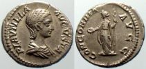 202-205 AD., Plautilla, Rome mint, Denarius, RIC 363a.