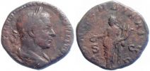 251-253 AD., Trebonianus Gallus, Rome mint, Ã† Sestertius, RIC 105a.