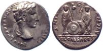   2 BC.-12 AD., Augustus, Lugdunum, Denarius, RIC 207.