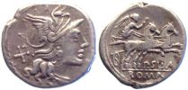 Crawford 205/1, Roman Republic, Rome mint, Pub. Cornelius Sulla, Denarius, 151 BC.