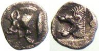 Kyzikos in Mysia,     510-475 BC., AR Hemiobol, Sear GC 3851v.
