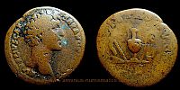 140-144 AD., Marcus Aurelius Caesar, Rome mint, Sestertius, RIC 1234a.