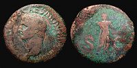  41-42 AD., Claudius, Rome or Gallic mint, As, RIC 100. 