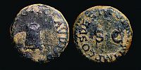  41 AD., Claudius, Rome(?) mint, Quadrans, RIC 84. 