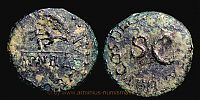  41 AD., Claudius, Rome(?) mint, Quadrans, RIC 85. 