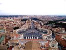 St. Peter's Square with Egyptian obelisk of red granite from the ancient Circus of Nero at center.