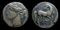   230-220 BC., Carthage in Zeugitana, Tridrachm, SNG Cop. 392.