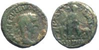 251-252 AD. and later, irregular mint imitating Viminacium in Moesia Superior, Volusian, Sestertius, cf. Martin 5' 26' 1-7.