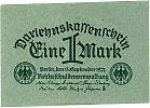 1922 AD., Germany, Weimar Republic, Reichsschuldenverwaltung, Berlin, 1 Mark, Pick 61a/1. Obverse