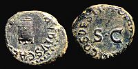  41 AD., Claudius, Rome(?) mint, Quadrans, RIC 84. 