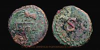  41 AD., Claudius, Rome(?) mint, Quadrans, RIC 85. 