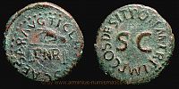  41 AD., Claudius, Rome(?) mint, Quadrans, RIC 85. 