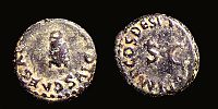  41 AD., Claudius, Rome(?) mint, Quadrans, RIC 84. 