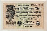 1923 AD., Germany, Weimar Republic, Reichsbank, Berlin, 6th issue, 20000000 Mark, printer Vieweg u. Sohn, Braunschweig, Pick 108c/2. VB-36 197559 * Obverse