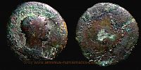 116 AD., Trajan, Rome mint struck for circulation in the East, countermarked at Antioch, Syria, As, RIC 644 var.