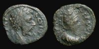 Edessa in Mesopotamia, 192-211 AD., Septimius Severus, with Abgar VIII, Ã† 20, SNG Cop. 201.
