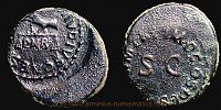  41 AD., Claudius, Rome(?) mint, Quadrans, RIC 85. 