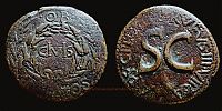   15 BC., Augustus, Rome mint, moneyer C. Plotius Rufus, triumvir monetalis, Sestertius, RIC 387.