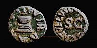   4 BC., Augustus, Rome mint, moneyer L. Valerius Catullus, triumvir monetalis, Quadrans, RIC 468.