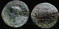  22-30 AD., Tiberius for Augustus, Rome mint, As, RIC 81. 