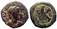  518-527 AD., Justin I., Constantinopolis mint, Ã† Half Follis, Sear BC 68.