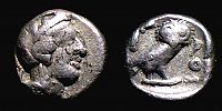 Athens in Attica,       430-410 BC., Drachm, Kroll-Walker 10.