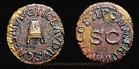  42 AD., Claudius, Rome mint, Quadrans, RIC 90. 