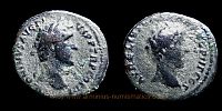 140 AD. and later, Antoninus Pius and Marcus Aurelius Caesar, contemporary fake imitating the Rome mint, bronze Denarius, cf. RIC 417a.