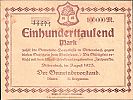 1923 AD., Germany, Weimar Republic, Dittersbach (municipality), Notgeld, currency issue, 100.000 Mark, Keller 1029a.3. 14474 Obverse 