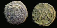  583-584 AD., Maurice Tiberius, Antiochia mint, Half Follis, Sear 534.