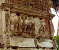 Arch of Titus, Rome, south panel detail depicting the spoils taken from the Temple in Jerusalem, the Golden Candelabra or Menorah.