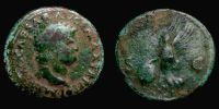  66-67 AD., Nero, Lugdunum mint, As, RIC 543 / 605.