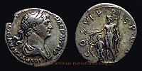 114-117 AD., Trajan, Rome mint, Denarius, RIC 298.