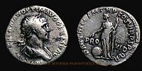 114-117 AD., Trajan, Rome mint, Denarius, RIC 361.