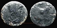 Obulco or Castulo in Hispania,   130-100 BC., Semis, unlisted countermark.