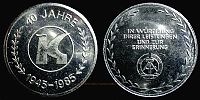 1985 AD., Germany, German Democratic Republic, 40th anniversary Konsumgenossenschaften commemorative medal. 