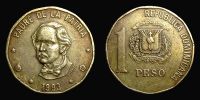 Dominican Republic, 1993 AD., 1 Peso, KM 80.2.