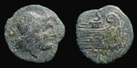   90-10 BC., Roman Republic, Spanish mint, contemporary imitation, anonymous Semis, cf. Crawford 056/3.